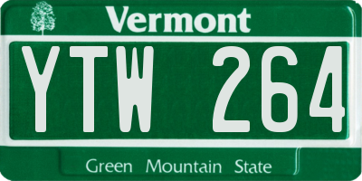 VT license plate YTW264
