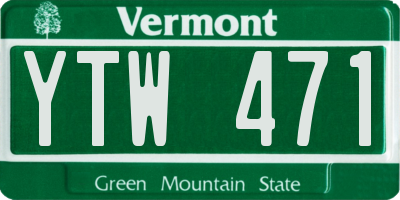VT license plate YTW471