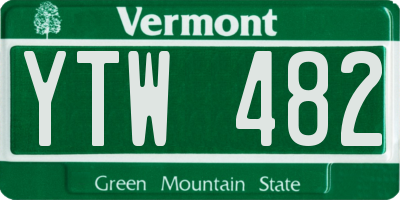 VT license plate YTW482