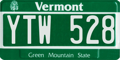 VT license plate YTW528