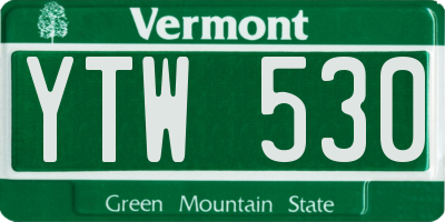VT license plate YTW530