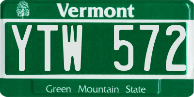 VT license plate YTW572