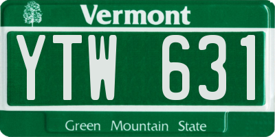 VT license plate YTW631