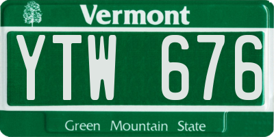 VT license plate YTW676
