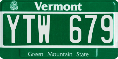 VT license plate YTW679