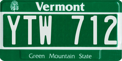VT license plate YTW712