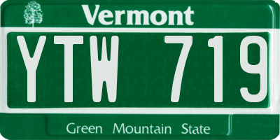 VT license plate YTW719