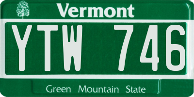VT license plate YTW746
