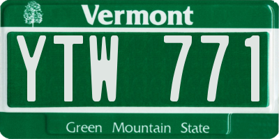 VT license plate YTW771