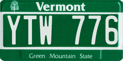 VT license plate YTW776