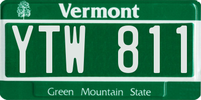 VT license plate YTW811