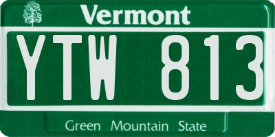 VT license plate YTW813