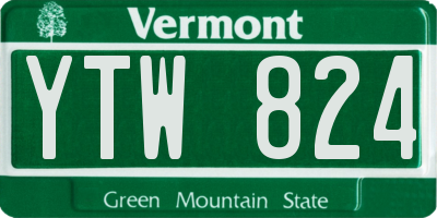 VT license plate YTW824