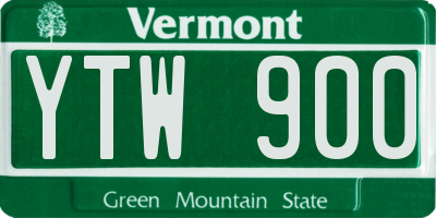 VT license plate YTW900