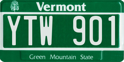 VT license plate YTW901