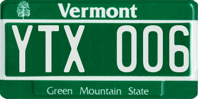 VT license plate YTX006