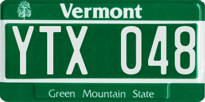 VT license plate YTX048