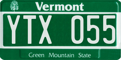 VT license plate YTX055