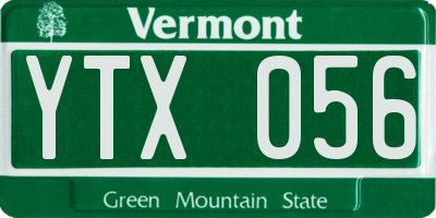 VT license plate YTX056