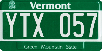VT license plate YTX057