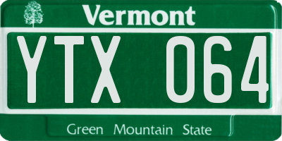 VT license plate YTX064