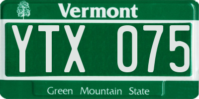 VT license plate YTX075