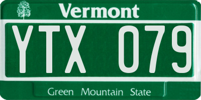 VT license plate YTX079