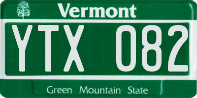 VT license plate YTX082