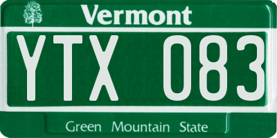 VT license plate YTX083