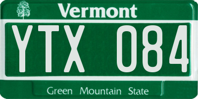 VT license plate YTX084