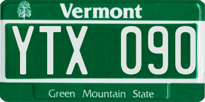 VT license plate YTX090