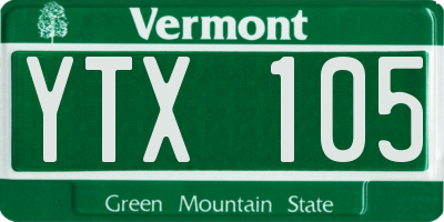 VT license plate YTX105