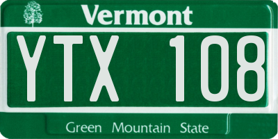 VT license plate YTX108