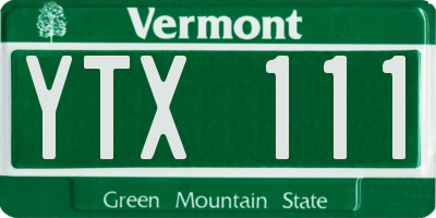 VT license plate YTX111