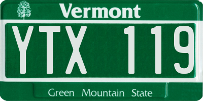 VT license plate YTX119