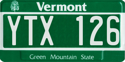 VT license plate YTX126