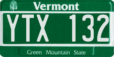 VT license plate YTX132