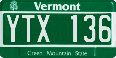 VT license plate YTX136