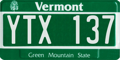 VT license plate YTX137