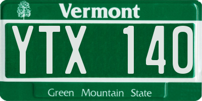 VT license plate YTX140