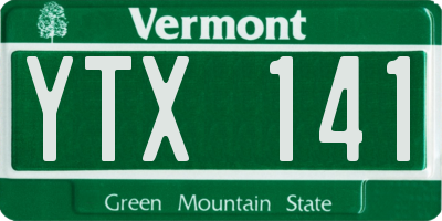 VT license plate YTX141