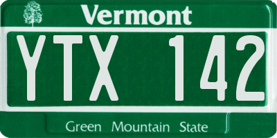 VT license plate YTX142