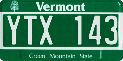 VT license plate YTX143