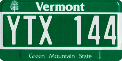 VT license plate YTX144