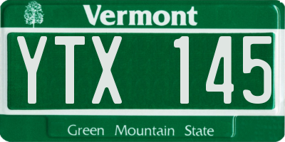 VT license plate YTX145