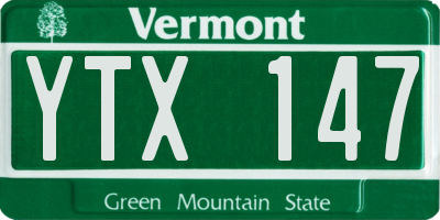 VT license plate YTX147