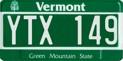 VT license plate YTX149