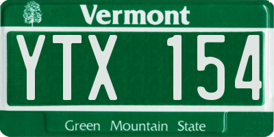 VT license plate YTX154