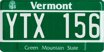 VT license plate YTX156