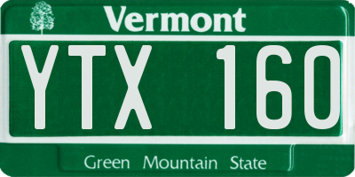 VT license plate YTX160